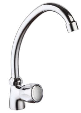 AQUALINE Kromirana kopalniška pipa z vrtljivo hubico, 1/2" premer, stojánkový dizajn