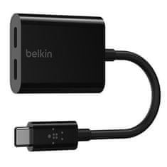 Belkin Belkinov adapter/odklopnik USB-C - napajalnik USB-C + zvočni/polnilni adapter USB-C, črn