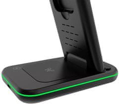Canyon Brezžični polnilnik WS-304 B, QC18W, 3v1, vhod 9V/2A, izhod 12V/1,5A, izhod 15W/10W/7,5W/5W, tip C na USB-A, črn
