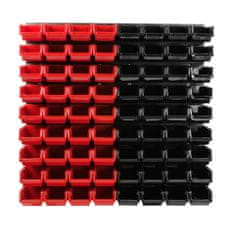 botle Viseča plošča za orodje 77 x 78 cm z 72 kos Škatla stenskih Rdeča in Črna škatle plastika