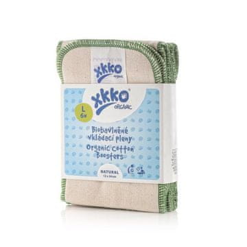 XKKO Organic Twill - Natural, Vložne plenice, velikost L (6 kom)