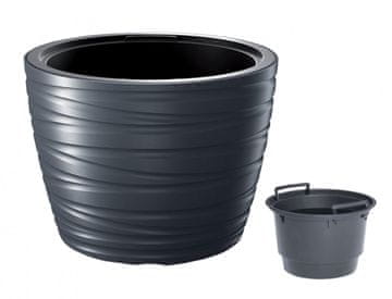 Prosperplast Prevleka za cvetlični lonec MAZE SMALL 2v1 plastična d38x28cm, antracit