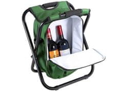 Volino Zložljiv stol in nahrbtnik s termo torbo Camping 3v1 - zelen