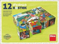 Dino Lesene kocke Sneguljčica 12 kock