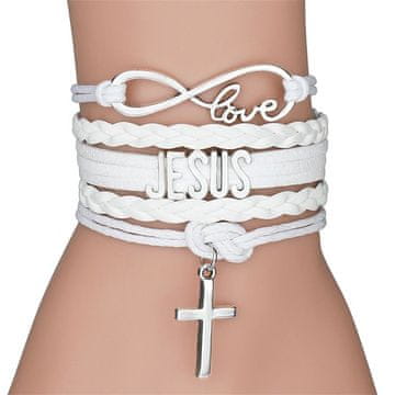 Zapestnica z Love Jesus bela