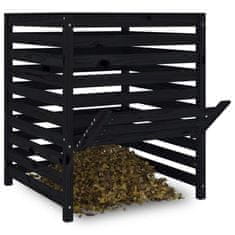 Vidaxl Kompostnik črn 82,5x82,5x99,5 cm trdna borovina