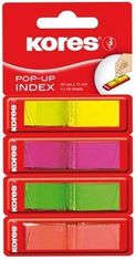 Kores Samolepilne neonske pop-up knjižne kazalke 45x12 mm / 4 barve / 160 knjižnih kazalk - 40 lističev na barvo