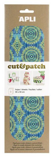 Apli Papir Cut&amp;Patch 30 x 50 cm - zeleno-modri motiv 3 kosi