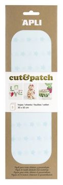 Apli Papir Cut&amp;Patch 30 x 50 cm - Stars blue pastel 3 kosi