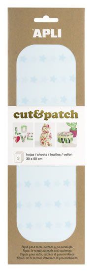 Apli Papir Cut&amp;Patch 30 x 50 cm - Stars blue pastel 3 kosi