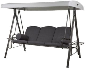 DAJAR SALERNO Kovinska Vrtna Gugalnica za 3 Osebe z Nastavljivo Streho