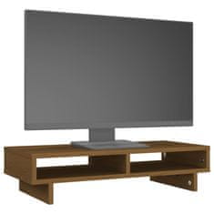 Vidaxl Stojalo za zaslon medeno rjavo 60x27x14 cm trdna borovina