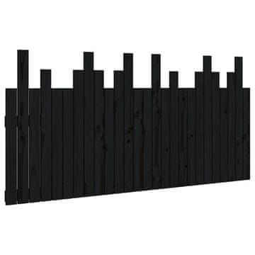 Vidaxl Stensko posteljno vzglavje črno 166x3x80 cm trdna borovina