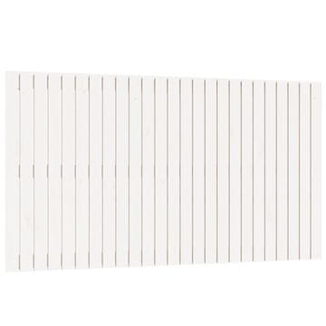 Vidaxl Stensko posteljno vzglavje belo 159,5x3x90 cm trdna borovina