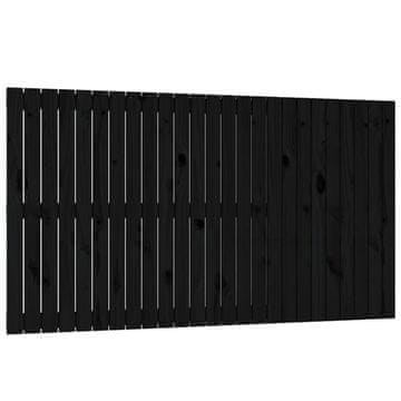 Vidaxl Stensko posteljno vzglavje črno 159,5x3x90 cm trdna borovina