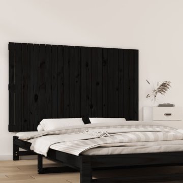 Vidaxl vidaXL Vzglavje postelje črno 147x3x90 cm masivni borov les