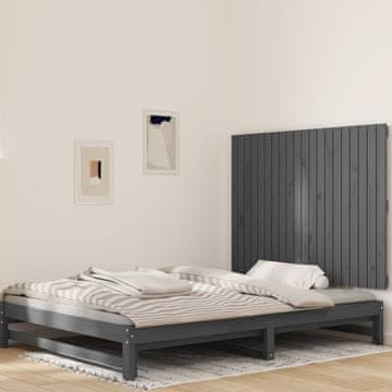 Vidaxl vidaXL Vzglavje postelje sivo 127,5x3x90 cm masivni borov les