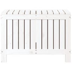 Vidaxl Vrtna škatla bela 76x42,5x54 cm trdna borovina