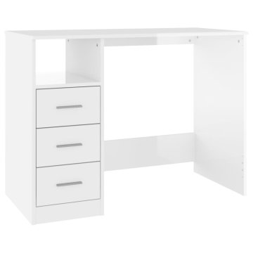 Vidaxl Pisalna miza s predali 102x50x76 cm inženirski les