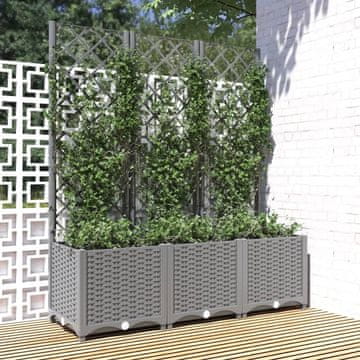 Vidaxl vidaXL Vrtno korito z rešetko svetlo sivo 120x40x136 cm PP