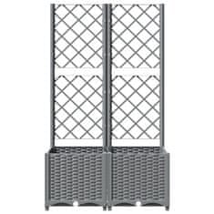 Vidaxl Cvetlično korito z oporno mrežo svetlo sivo 80x40x136 cm PP