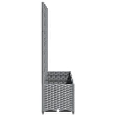 Vidaxl Cvetlično korito z oporno mrežo svetlo sivo 120x40x136 cm PP
