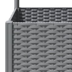 Vidaxl Cvetlično korito z oporno mrežo svetlo sivo 120x40x136 cm PP