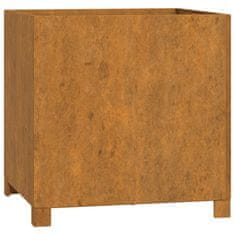 Vidaxl Cvetlično korito z nogami zarjavelo 49x47x50 cm corten jeklo
