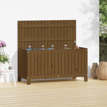 Vidaxl vidaXL Vrtna shranjevalna škatla medeno rjava 115x49x60 cm borovina