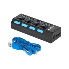 Rebel USB hub 4-portni s stikali, 3.0