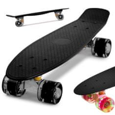 Aga Fiskeboard skateboard LED kolesa črna