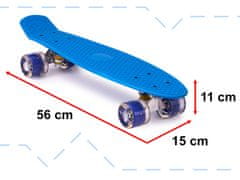 Ikonka Aga Frisbee rolka za skateboard LED modra