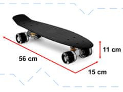 Aga Fiskeboard skateboard LED kolesa črna