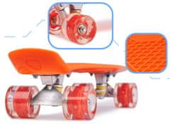 Ikonka Aga Frisbee rolka za skateboard LED oranžna