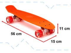 Ikonka Aga Frisbee rolka za skateboard LED oranžna