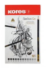 Kores Grafitos - komplet grafitnih svinčnikov 8B - 2H