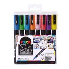 POSCA Komplet akrilnih markerjev - bleščeče barve 8 kosov