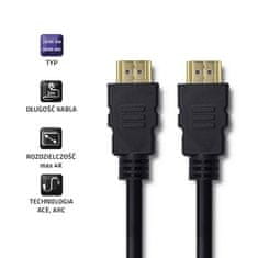 Qoltec kabel HDMI A moški | HDMI A moški | 2m