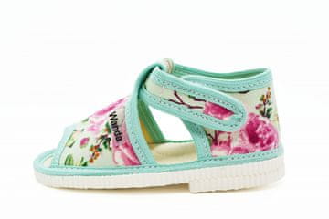 Wanda Otroški copati z odprtimi prsti v barvi mete - velikost za deklice. S 18