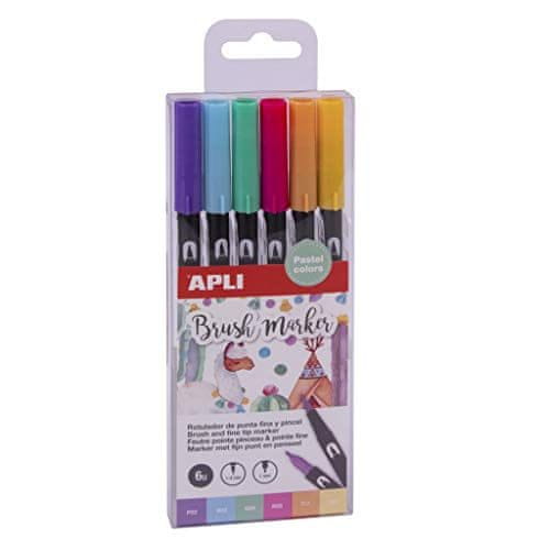 Apli Brush Duo set markerjev - pastelne barve 6 kosov
