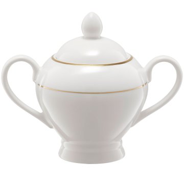 shumee Sladkornica Ambition s pokrovom, porcelan, 300 ml, bela