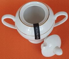 shumee Sladkornica Ambition s pokrovom, porcelan, 300 ml, bela
