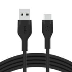 Belkin kabel, USB-C, USB-A, silikon, 1m, črn (CAB008bt1MBK)