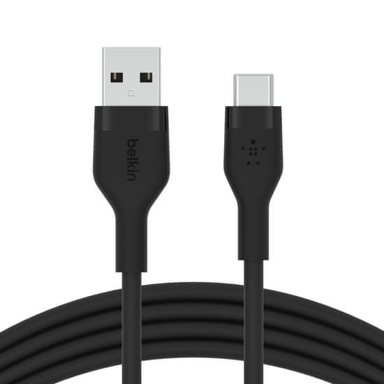 Belkin kabel, USB-C, USB-A, silikon, 3m, črn (CAB008bt3MBK)