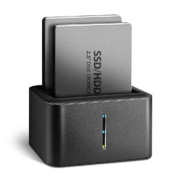AXAGON ADSA-D25, USB 3.2 Gen 1 - 2x SATA 6G 2,5" SSD/HDD CLONE MINI priklopna postaja