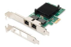 Digitus Gigabitna ethernetna kartica PCI Express, dvopriključna 32-bitna nizkoprofilna kartica, Intelov čipset