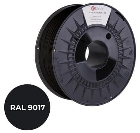 C-Tech PREMIUM LINE tiskarska vrvica ( filament ), PA6, transportna črna, RAL9017, 1,75mm, 1kg