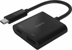Belkin adapter, USB-C, HDMI, napajalni, 60W PD, črn (AVC002btBK)