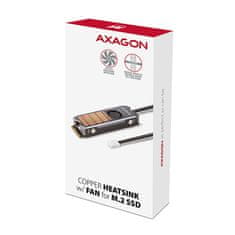 AXAGON CLR-M2FAN bakren hladilnik z ventilatorjem za enostranske in dvostranske SSD M.2 velikost 2280, višina 13 mm