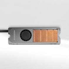 AXAGON CLR-M2FAN bakren hladilnik z ventilatorjem za enostranske in dvostranske SSD M.2 velikost 2280, višina 13 mm